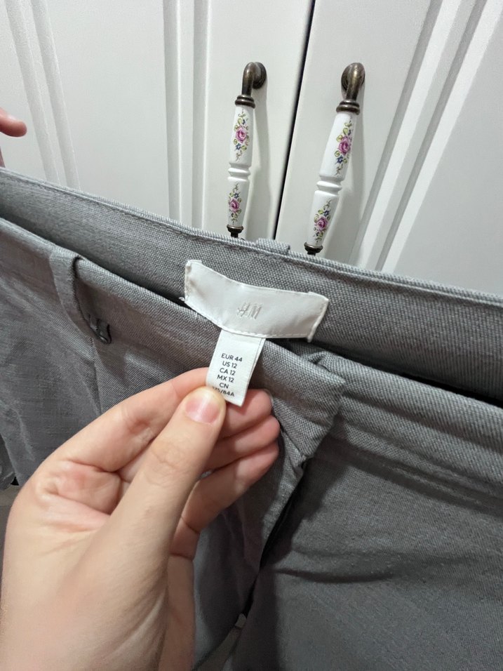 Gri Kadın Klasik Kesim Düğmeli Blazer Ceket Takım - Görsel 5