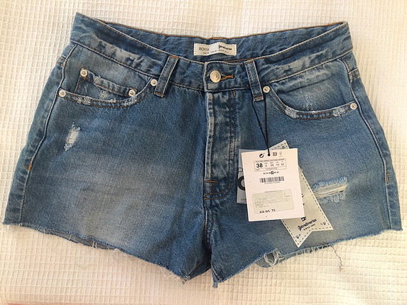 Stradivarius Stradivarious Kot Şort etiketli yepyeni