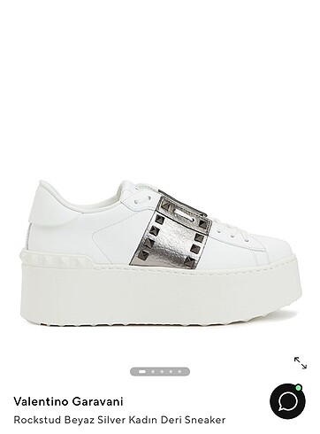 Valentino rockstud beyaz silver ayakkabı