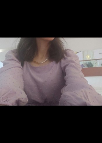 Mor crop bluz - Görsel 2