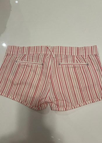 Zara Zara Pembe Çizgili Mini Kadın Şort