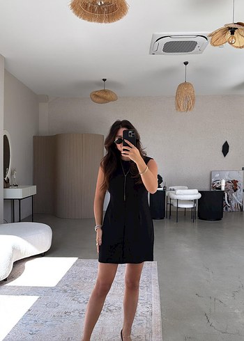 Bordo Süet Mini Elbise V Yaka Kolsuz - Görsel 3