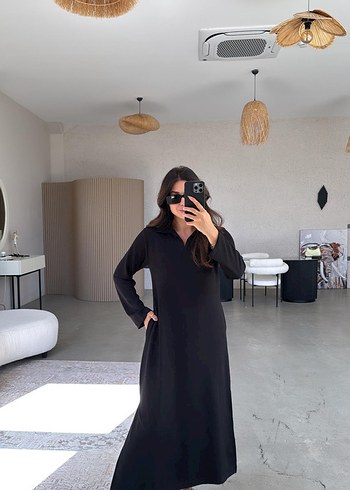 Kadın Gri Uzun Salaş Elbise - Görsel 2