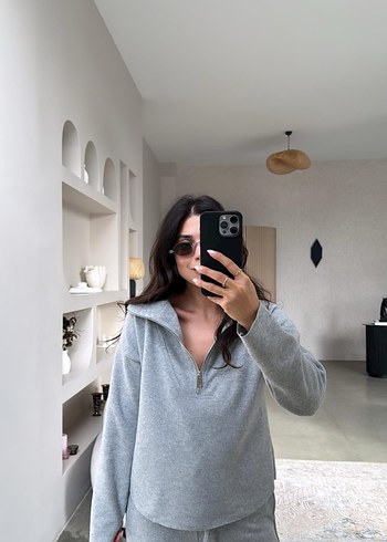 Gri V-Yaka  Kadın  Takım - Görsel 2