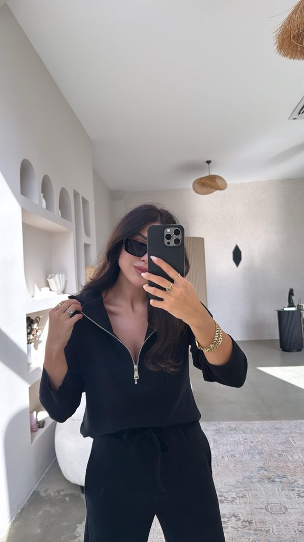 Gri V-Yaka  Kadın  Takım - Görsel 4