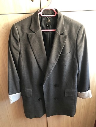 Mango Gri Blazer Ceket