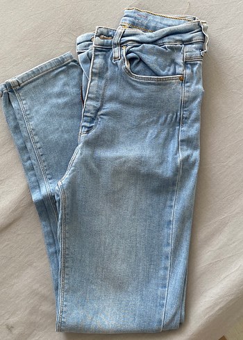 Pastel Mavi Midi Kadın Denim Pantolon