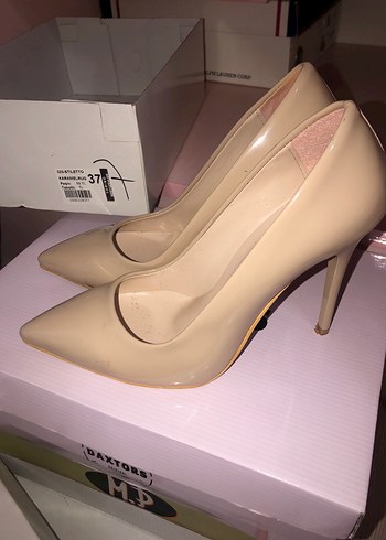 Bej Rugan Stiletto Topuklu Kadın Ayakkabı - Görsel 2