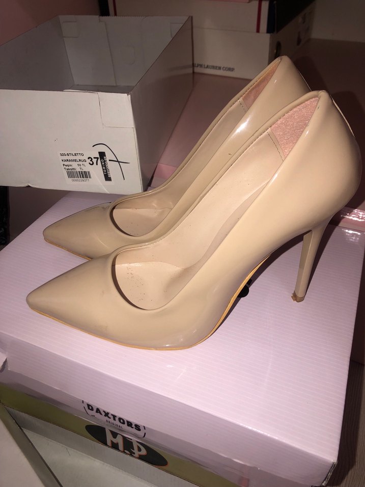 Bej Rugan Stiletto Topuklu Kadın Ayakkabı - Görsel 2