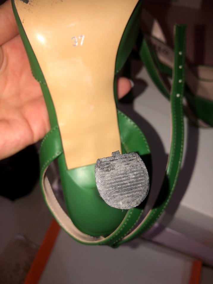 Yeşil Deri Stiletto Topuklu Kadın Ayakkabı - Görsel 2