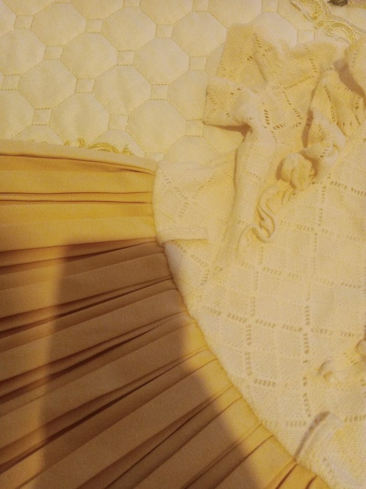 Kız Çocuk Bej Pilili Bohem Elbise - Görsel 4