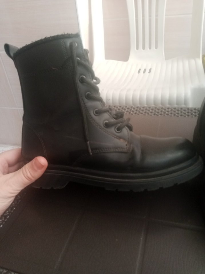 Siyah Deri Fermuarlı Stiletto Topuklu Bot - Görsel 3