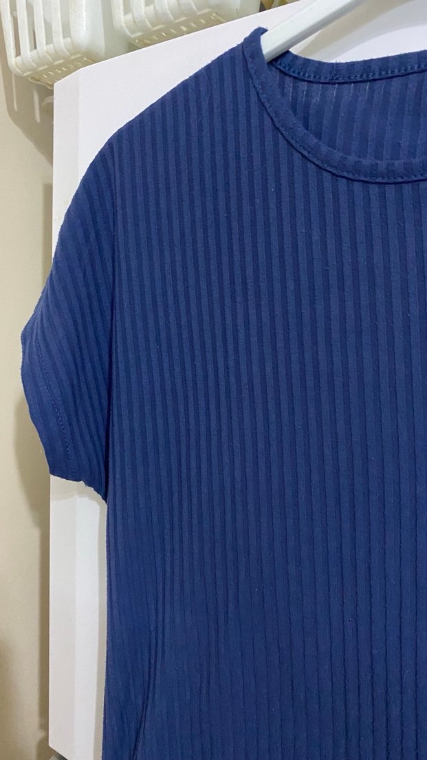 Mavi V Yaka Hamile ve Emzirme Pijama Takımı - Görsel 5