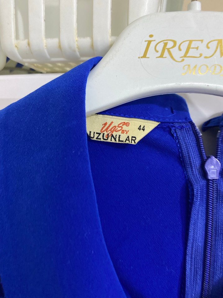 Dantel Detaylı Mavi Uzun Kollu Triko Bluz - Görsel 3