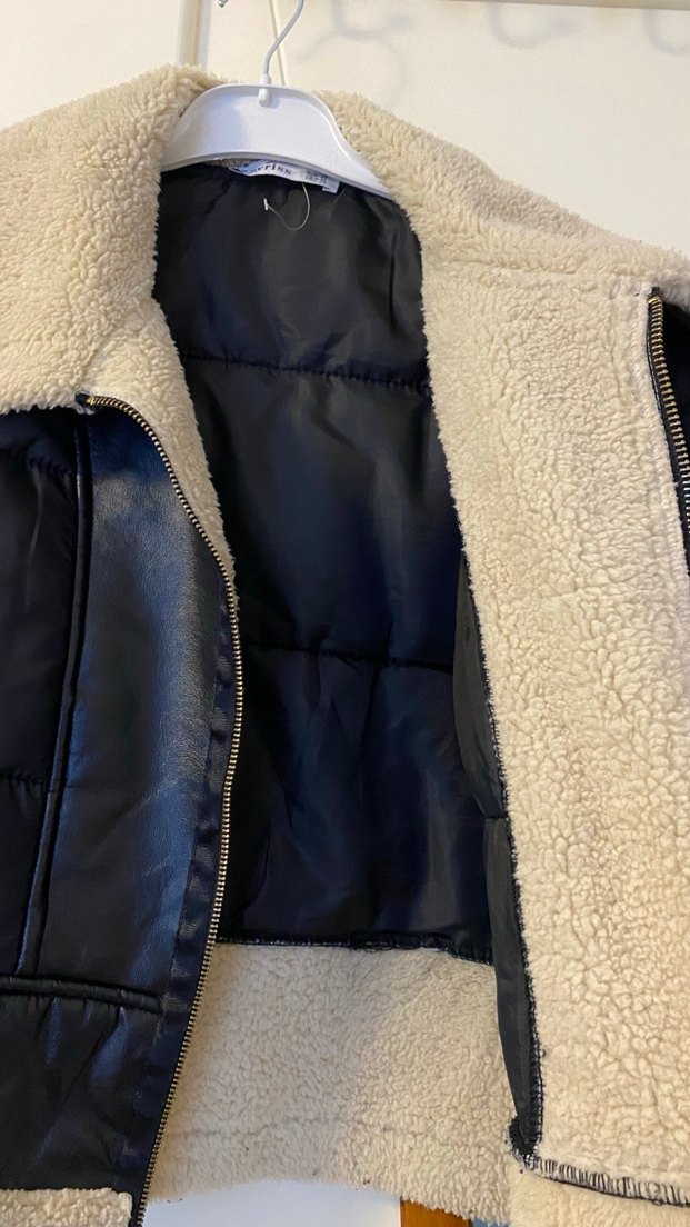 Siyah Mini Deri Kadın Kışlık Ceket - Görsel 2