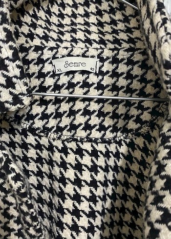 Gri Kemerli Uzun Kareli Kadın Kaban - Görsel 4