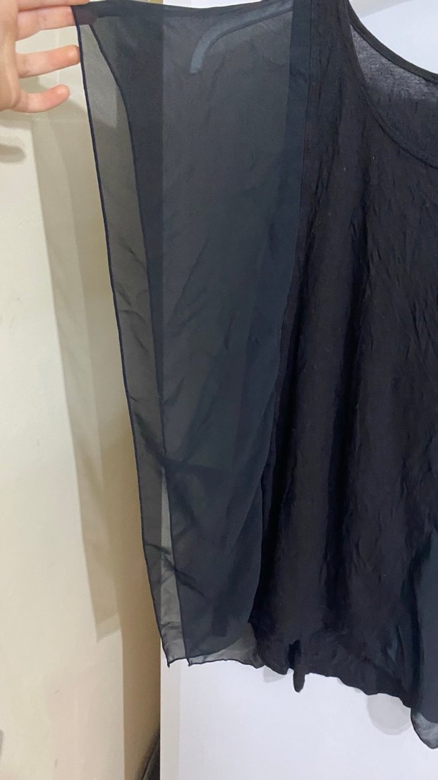 Siyah Drapeli Kadın Bluz - Görsel 5