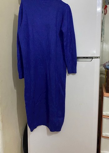 Uzun Kollu Mavi Triko Kadın Elbise - Görsel 3