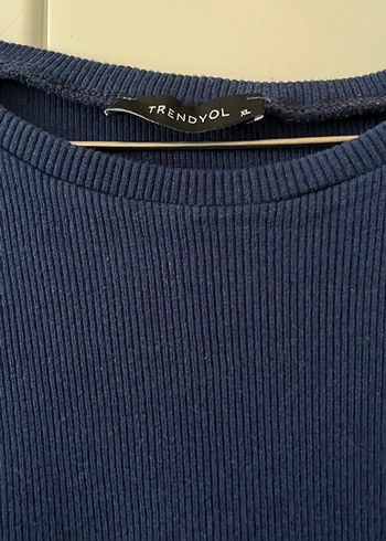 xl Beden mavi Renk Fırfırlı Kısa Kollu Mavi Denim bluz