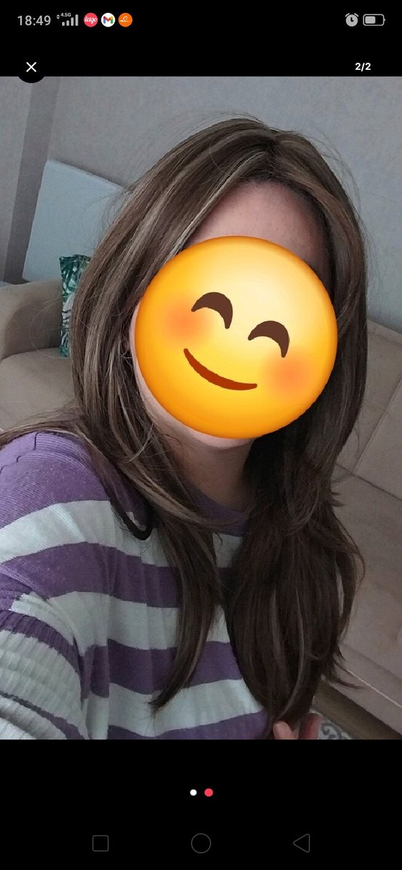 kumral bej tonları uzun peruk saç - Görsel 2