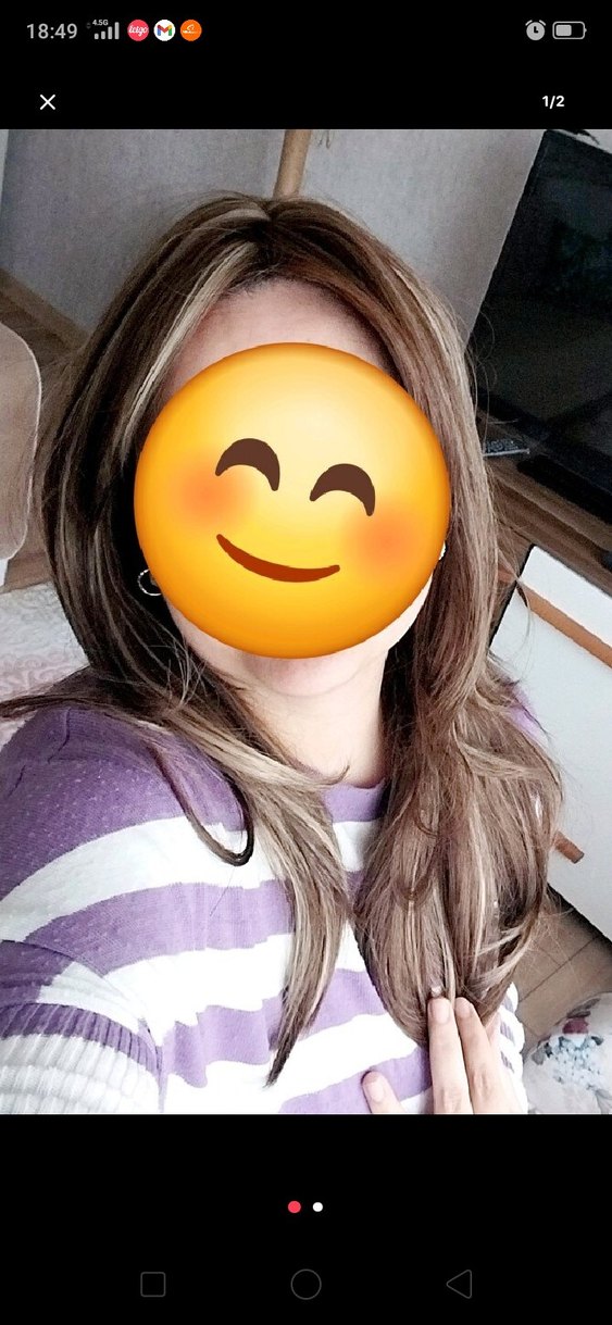 kumral bej tonları uzun peruk saç - Görsel 3