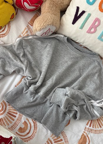 Diğer Gri Uzun Kollu Salaş Kadın Sweatshirt