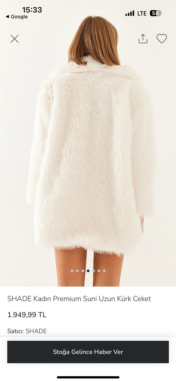 SHADE Kadın Beyaz Suni Kürk Midi Ceket - Görsel 2