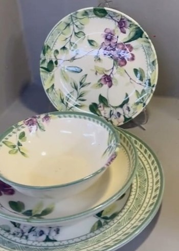 Yeşil Desenli Seramik Yemek Takımıkargobedava - Görsel 2