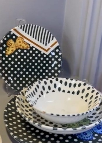 Yeşil Desenli Seramik Yemek Takımıkargobedava - Görsel 3