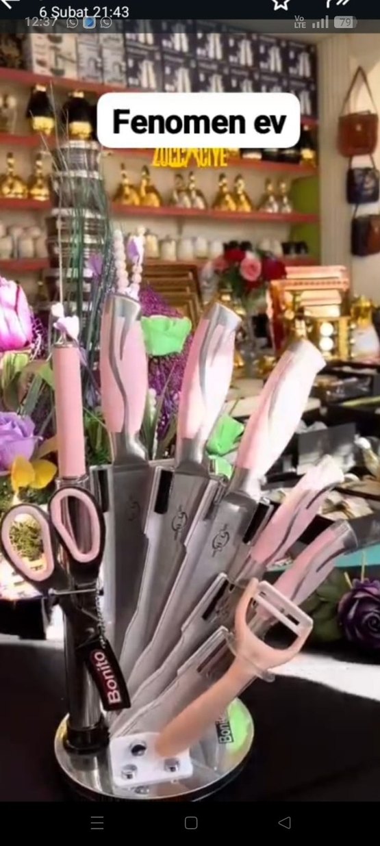 Siyah Mutfak Bıçak Seti ve Makas - Görsel 2