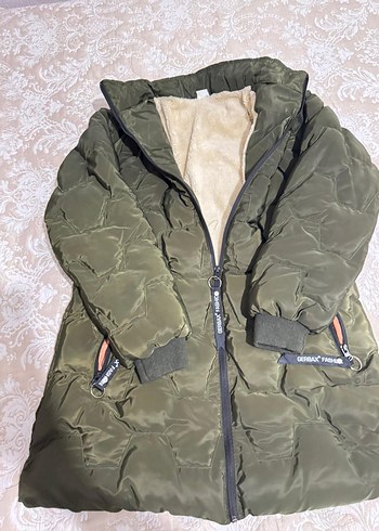 Kürklü Yeşil Kadın Uzun Kışlık Mont - Görsel 2