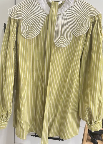 Yağ yeşili Uzun Kollu Kadın Gömlek - Görsel 3