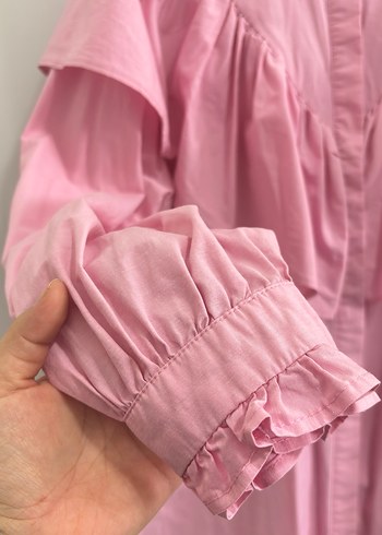 Pembe Fırfırlı Kadın Gömlek - Görsel 4