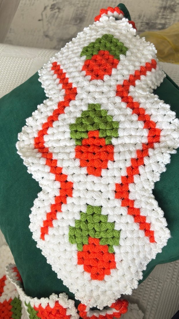 Renkli Örgü Banyo lif seti - Görsel 3