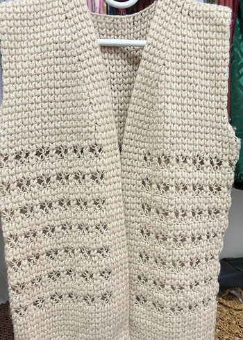 Bohem Tarz Örgü Kadın Yelek - Görsel 2