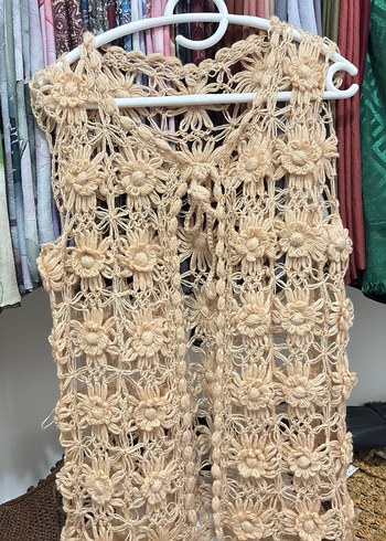 Nakışlı Örgü Bohem Kadın Yelek - Görsel 2