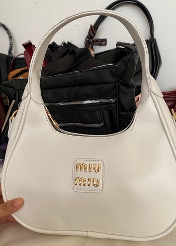 Miu Miu Miu Miu Beyaz Deri Kadın Çanta