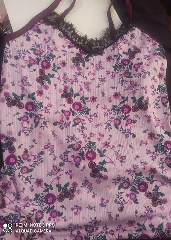 Dantel Detaylı V Yaka Pembe Bohem 3lü pijama takimi