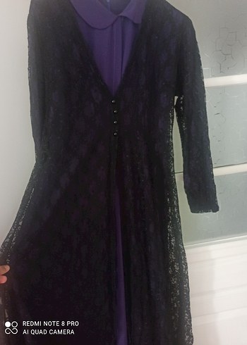 xl Beden Mor Mevlana model elbise üzeri Siyah Dantel Gotik Kadın Elbise