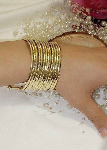 Altın Renkli Boncuklu Bohem Bileklik - Görsel 2