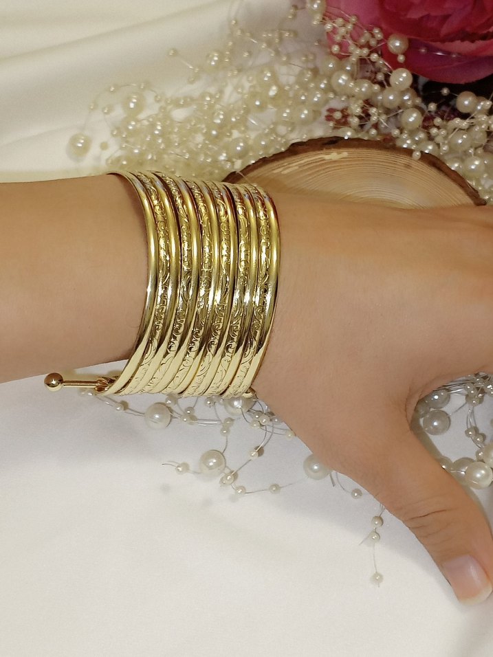 Altın Renkli Boncuklu Bohem Bileklik - Görsel 2