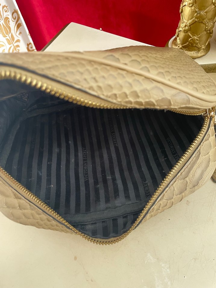 Bej Yılan Desenli Deri Kadın Çanta - Görsel 4