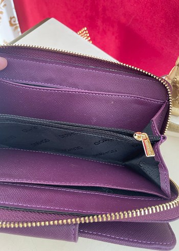 Mor Deri Fermuarlı Kadın Cüzdanı - Görsel 4