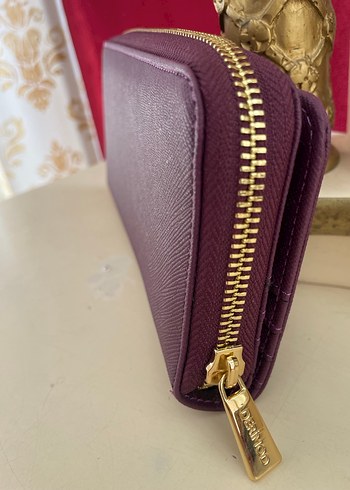 Mor Deri Fermuarlı Kadın Cüzdanı - Görsel 2