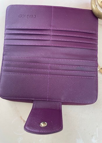 Mor Deri Fermuarlı Kadın Cüzdanı - Görsel 3