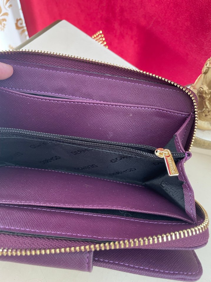 Mor Deri Fermuarlı Kadın Cüzdanı - Görsel 4
