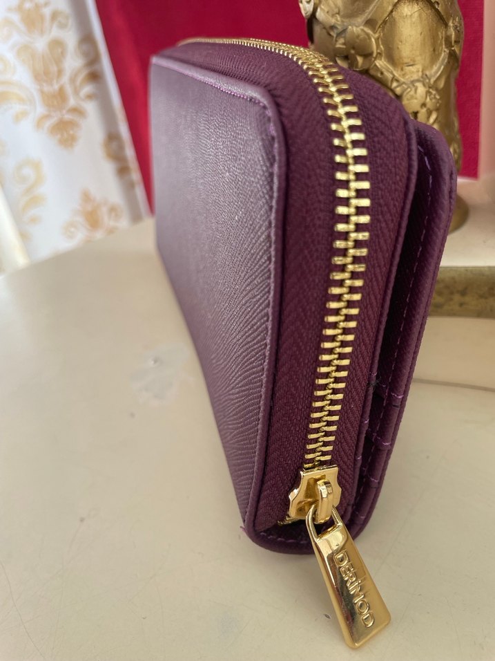 Mor Deri Fermuarlı Kadın Cüzdanı - Görsel 2