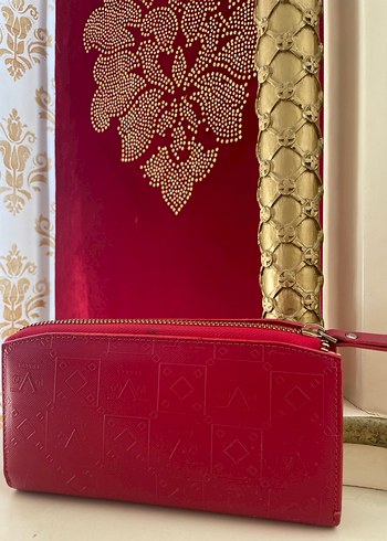 Bordo Deri Kadın Fermuarlı Cüzdan - Görsel 2