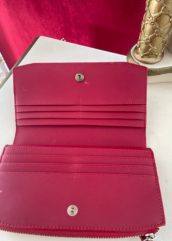 Bordo Deri Kadın Fermuarlı Cüzdan - Görsel 3