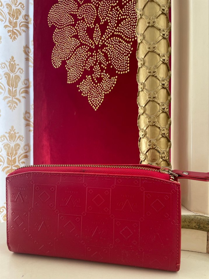 Bordo Deri Kadın Fermuarlı Cüzdan - Görsel 2